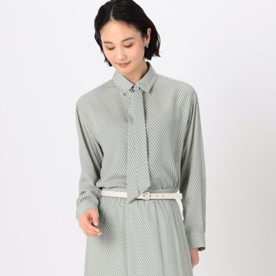〔　ＴＡＬＬサイズ　〕　【セットアップ対応】バックサテンアムンゼン幾何小紋柄　シャツ（３４７２ＨＧ０６）