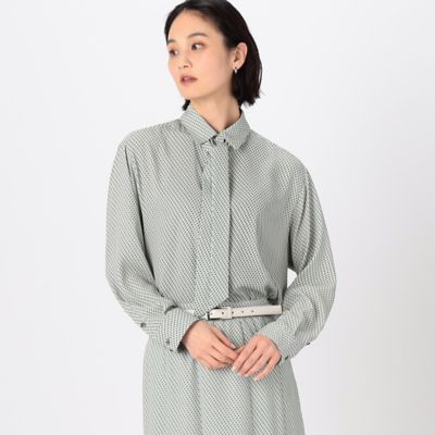 〔　ＴＡＬＬサイズ　〕　【セットアップ対応】バックサテンアムンゼン幾何小紋柄　シャツ（３４７２ＨＧ０６）