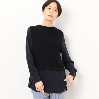 〔　ＴＡＬＬサイズ　〕　ソアパールソフト　ニットドッキングブラウス（３４７３ＢＣ０３）