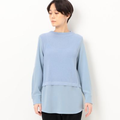 〔　ＴＡＬＬサイズ　〕　ソアパールソフト　ニットドッキングブラウス（３４７３ＢＣ０３）