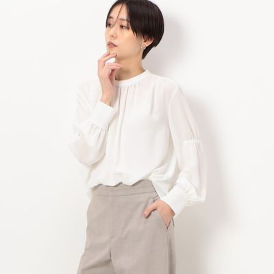 ＜COMME CA TALL (Women/大きいサイズ)＞〔　ＴＡＬＬサイズ　〕　ソアパールソフトツイル　ブラウス（３４７３ＢＣ０７）