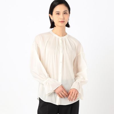 【SALE】【送料無料】COMME CA TALL (Women/大きいサイズ)/コムサ トール 〔 TALLサイズ 〕 ヴェールローン ブラウス(3473BG10) シロ トップス【三越伊勢丹/公式】