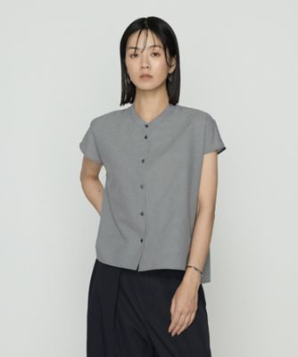 COMME CA TALL (Women/大きいサイズ)/コムサ トール 〔　ＴＡＬＬサイズ　〕　シアーサッカーギンガム　ボウタイブラウス（３４７３ＢＭ０３）