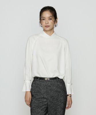 【送料無料】COMME CA TALL (Women/大きいサイズ)/コムサ トール 〔 TALLサイズ 〕 フルダルスパンマイクロピーチ ブラウス(3473BM11) アイボリー トップス【三越伊勢丹/公式】