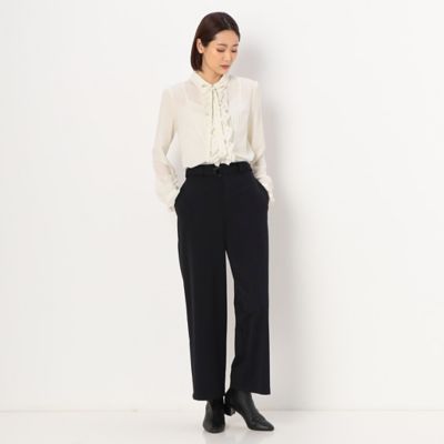 〔ＴＡＬＬサイズ〕ヴィンテージストレッチシフォン　フリルブラウス（３４７３ＨＡ０８）