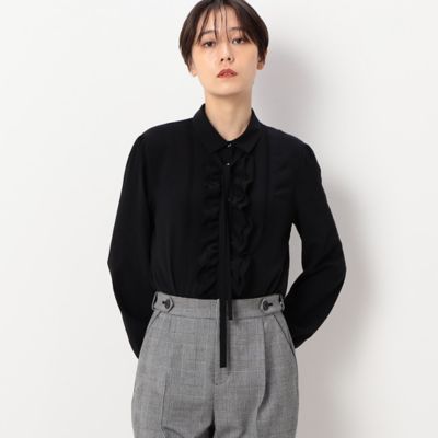 〔ＴＡＬＬサイズ〕ヴィンテージストレッチシフォン　フリルブラウス（３４７３ＨＡ０８）