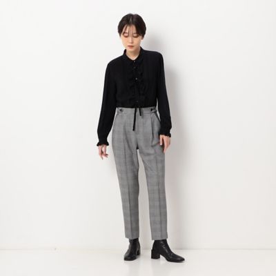 〔ＴＡＬＬサイズ〕ヴィンテージストレッチシフォン　フリルブラウス（３４７３ＨＡ０８）