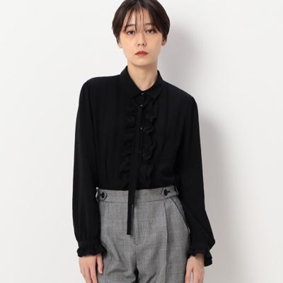 〔ＴＡＬＬサイズ〕ヴィンテージストレッチシフォン　フリルブラウス（３４７３ＨＡ０８）