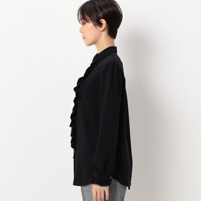 〔ＴＡＬＬサイズ〕ヴィンテージストレッチシフォン　フリルブラウス（３４７３ＨＡ０８）