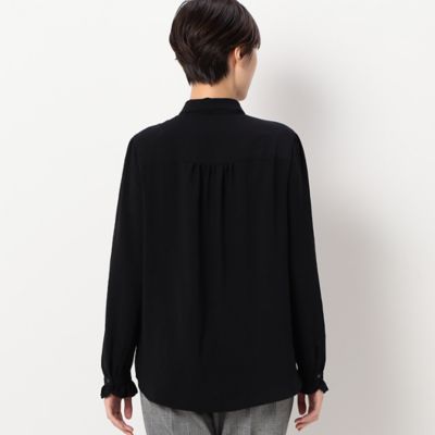 〔ＴＡＬＬサイズ〕ヴィンテージストレッチシフォン　フリルブラウス（３４７３ＨＡ０８）