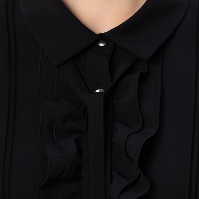 〔ＴＡＬＬサイズ〕ヴィンテージストレッチシフォン　フリルブラウス（３４７３ＨＡ０８）