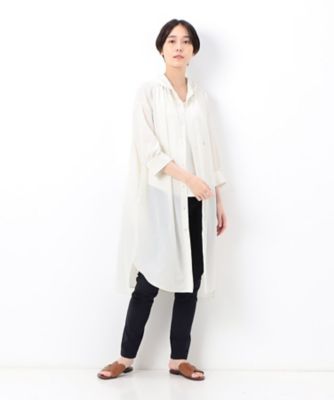 ＜COMME CA TALL (Women/大きいサイズ)＞〔　ＴＡＬＬサイズ　〕　ヴィンテージストレッチシフォン　シャツ羽織り（３４７３ＨＣ１４）