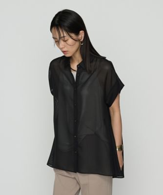 【送料無料】COMME CA TALL (Women/大きいサイズ)/コムサ トール 〔 TALLサイズ 〕 ドライカラミ/クリアスムース シャツ(3473HK17) クロ トップス【三越伊勢丹/公式】