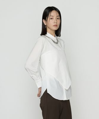 ＜COMME CA TALL (Women/大きいサイズ)＞〔　ＴＡＬＬサイズ　〕　コットンナイロンシャンブレー　カーチフ付きシャツ（３４７３ＨＭ０９）
