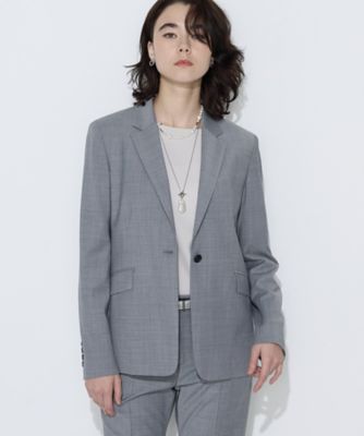 ＜COMME CA TALL (Women/大きいサイズ)＞〔　ＴＡＬＬサイズ　〕【セットアップ対応】　ストレッチトロ　シングルジャケット（３４８０ＧＯ０１）