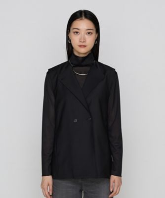 【送料無料】COMME CA TALL (Women/大きいサイズ)/コムサ トール 〔 TALLサイズ 〕 ブライトリートロ ジレ(3480VK05) クロ 衣料品【三越伊勢丹/公式】