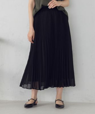 ＜COMME CA ISM (Women)＞シフォンジョーゼット　アシンメトリープリーツ　スカート（３８５０ＦＭ５０）