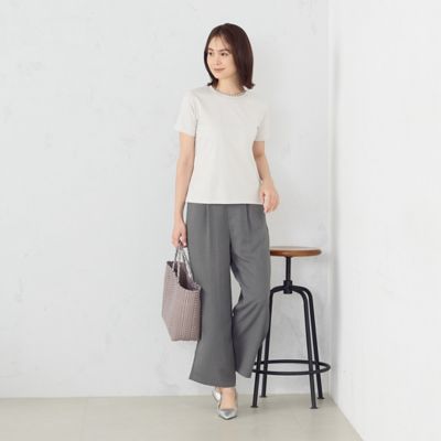 パンダ様用リネンワイドパンツ、リネン半袖ブラウス リネンライクワイドパンツ【サスティナブル】（その他パンツ