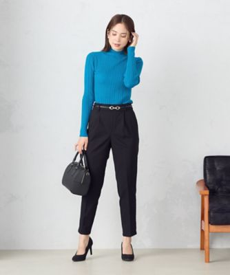 【美しい　ベーシックパンツ】裏起毛カルゼ　テーパードパンツ（３８５２ＰＧ５８）