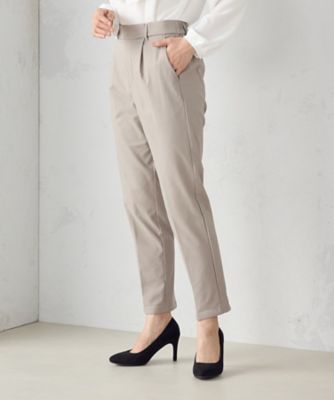 【美しい　ベーシックパンツ】裏起毛カルゼ　テーパードパンツ（３８５２ＰＧ５８）