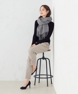 【美しい　ベーシックパンツ】裏起毛カルゼ　テーパードパンツ（３８５２ＰＧ５８）