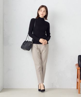 【美しい　ベーシックパンツ】裏起毛カルゼ　テーパードパンツ（３８５２ＰＧ５８）