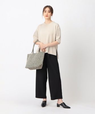 【美しいベーシックパンツ】　ストレッチ　ワイドパンツ（３８５２ＰＧ５９）