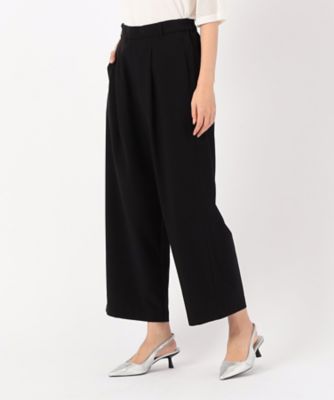【美しいベーシックパンツ】ポリエステルレーヨンストレッチ　ワイドパンツ（３８５２ＰＩ５９）