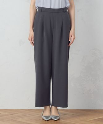 【美しいベーシックパンツ】ポリエステルレーヨンストレッチ　ワイドパンツ（３８５２ＰＩ５９）