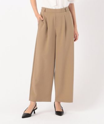 【美しいベーシックパンツ】ポリエステルレーヨンストレッチ　ワイドパンツ（３８５２ＰＩ５９）