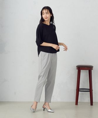 【美しいベーシックパンツ】　ストレッチツイルテーパードパンツ（３８５２ＰＩ６６）
