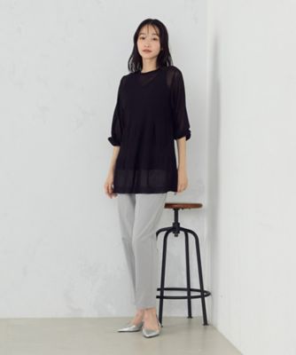 【美しいベーシックパンツ】　ストレッチツイルテーパードパンツ（３８５２ＰＩ６６）