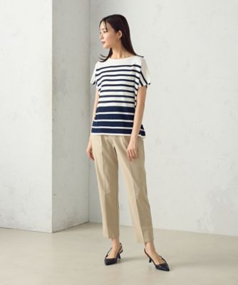 美しいベーシックパンツ】ストレッチテーパードパンツ