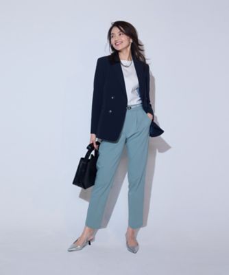 【美しいベーシックパンツ】ストレッチテーパードパンツ（３８５２ＰＫ５６）