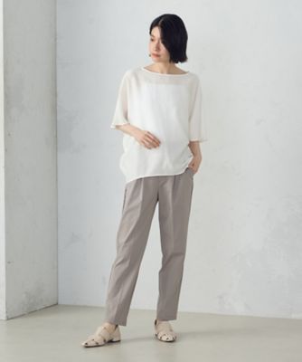 美しいベーシックパンツ】ストレッチテーパードパンツ