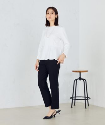 【美しいベーシックパンツ】裏起毛カルゼ　テーパードパンツ（３８５２ＰＫ５８）