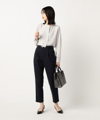 【美しいベーシックパンツ】裏起毛カルゼ　テーパードパンツ（３８５２ＰＫ５８）