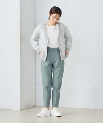 【美しいベーシックパンツ】裏起毛カルゼ　テーパードパンツ（３８５２ＰＫ５８）