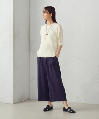 麻調スラブワイドパンツ（３８５２ＰＫ６０）