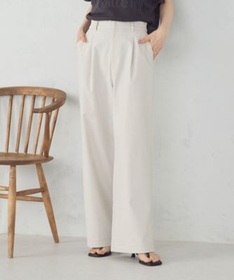 ＜COMME CA ISM (Women)＞【美しいベーシックパンツ】ワイドシルエット　チノパンツ（３８５２ＰＭ５０）