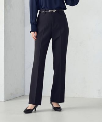 ＜COMME CA ISM (Women)＞【美しいベーシックパンツ】ポリエステルストレッチ　セミフレアパンツ（３８５２ＰＭ５１）