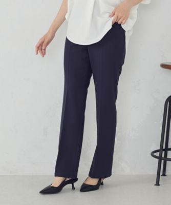 美しいベーシックパンツ】ポリエステルストレッチ セミフレアパンツ