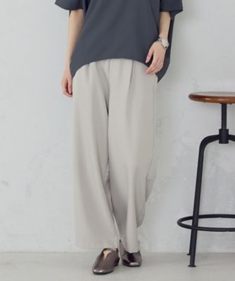 ＜COMME CA ISM (Women)＞【美しいベーシックパンツ】麻調　ワイドパンツ（３８５２ＰＯ５３）