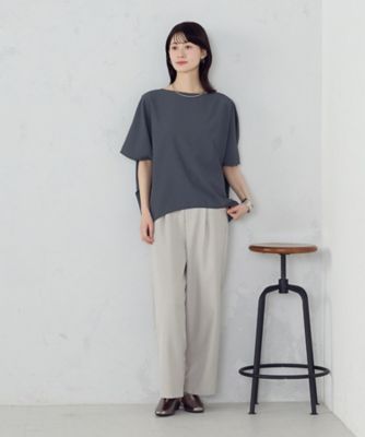 美しいベーシックパンツ】麻調 ワイドパンツ（3852PO53