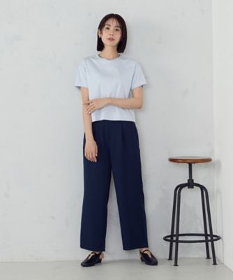美しいベーシックパンツ】麻調 ワイドパンツ（3852PO53