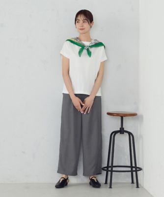 美しいベーシックパンツ】麻調 ワイドパンツ（3852PO53