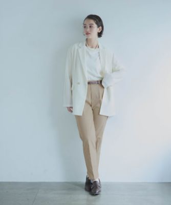 美しいベーシックパンツ】ストレッチツイル テーパードパンツ