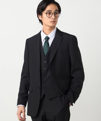 COMME CA MEN ウールトロピカルジャケットXXL黒(未使用）春～夏用 セットアップ対応】ポリエステル ウール トロピカル ジャケット