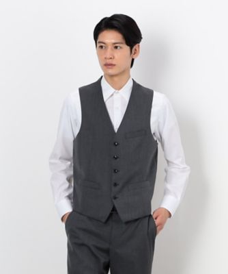 COMME CA ISM (Men)/コムサイズム 【セットアップ対応】ポリエステル ウール ギャバ ベスト(4701VI01)