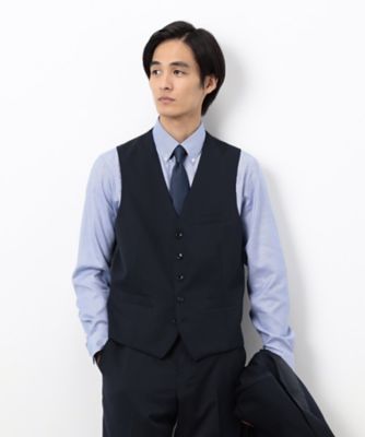 セットアップ対応】ポリエステル ウール ギャバ ベスト 